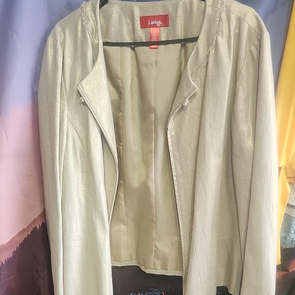 Elegant Silver Women's Blazer Zips